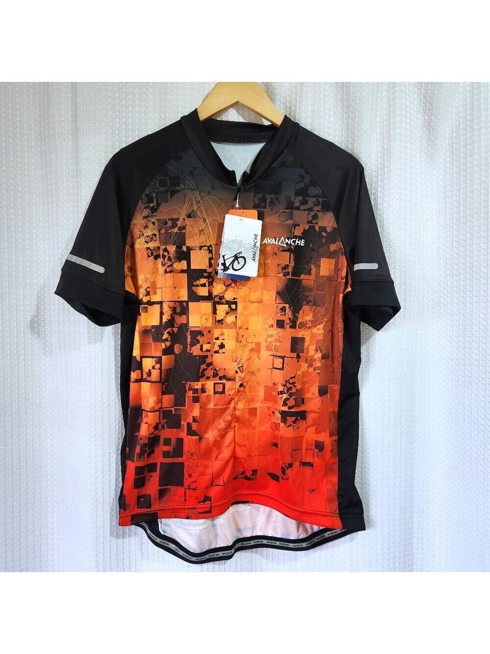 Cycling JerseyTop Size XXL Black & Orange Breathable Reflective 1/2 Zip NWT
